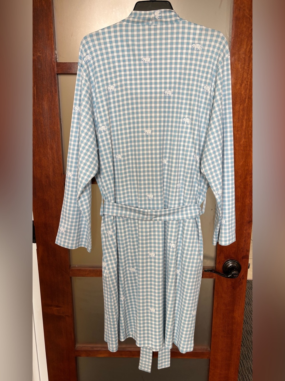 Roller Rabbit Robe in Light Blue Gingham - Picture 4 of 5